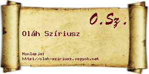 Oláh Szíriusz névjegykártya